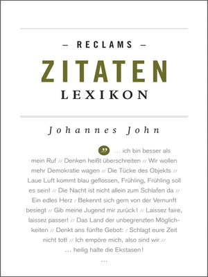 cover image of Reclams Zitaten-Lexikon
